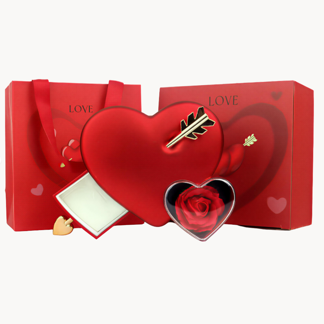 Caja Corazón con Collar Personalizado Para San Valentín