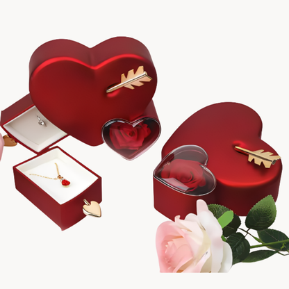 Caja Corazón con Collar Personalizado Para San Valentín